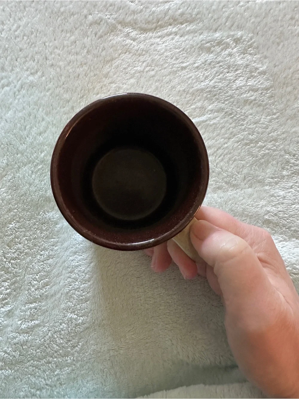 Vintage Capodimonte Ceramic Mug in Beige and Brown Glaze